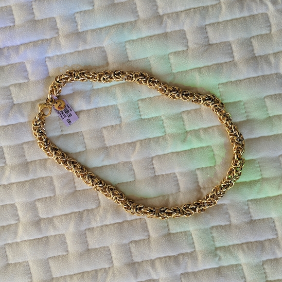 Italian 18" necklace, 14k gold plated bronze filled - Picture 3 of 4